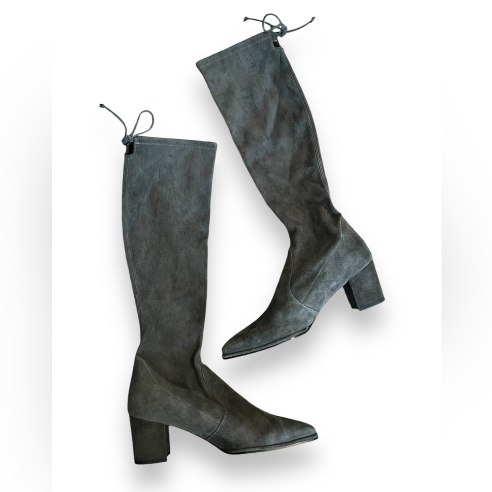 Stuart Weitzman Keenland Women's Knee High Boots Grey Suede - Picture 2 of 7